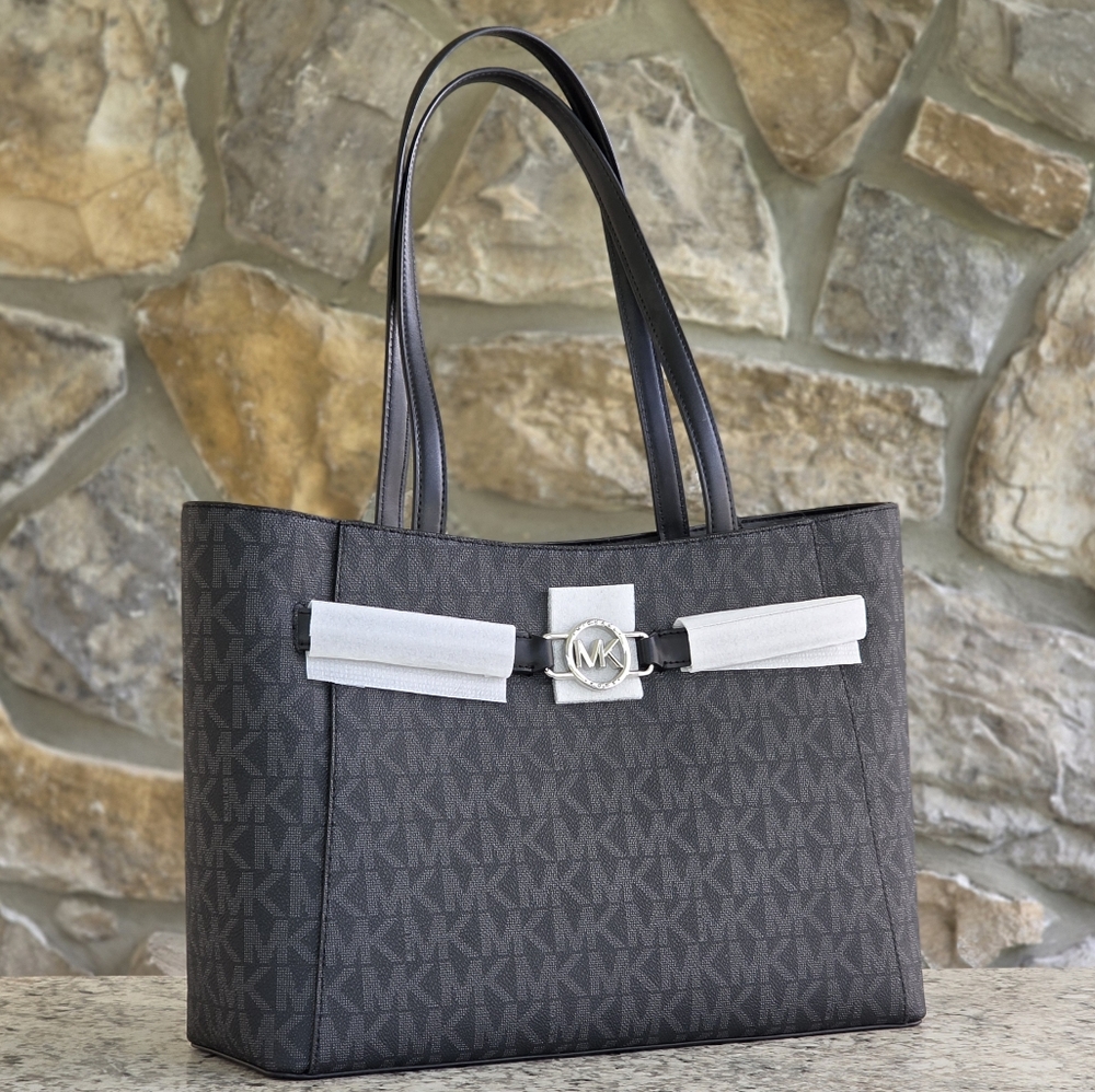 Michael Kors Angelina Logo Large Black Shoulder Tote